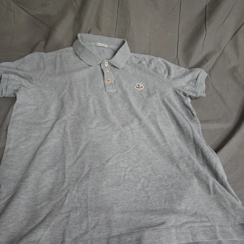 MONCLER GREY POLO TOP SIZE S 