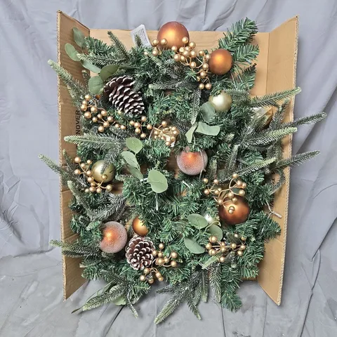 BOXED 9FT COPPER AND GOLD PRE-LIT GARLAND - COLLECTION ONLY