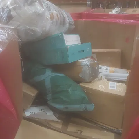 PALLET OF ASSORTED HOUSEHOLD ITEMS AND CONSUMER PRODUCTS TO INCLUDE; BOXED FURNITURE ETC 