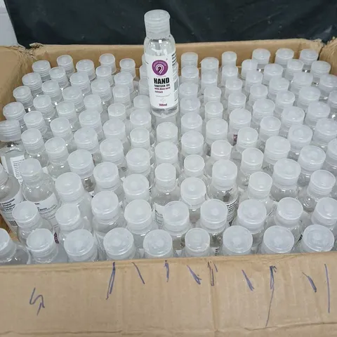 BOX OF APPROXIMATELY 130 BOTTLES OF HAND SANITIZER GEL - 100ML PER BOTTLE