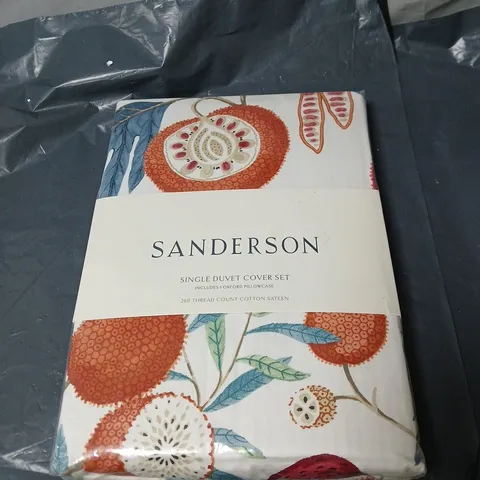 SANDERSON JACKFRUIT DUVET COVER SET – SINGLE, 200 THREAD COUNT COTTON SATEEN, INCLUDES OXFORD PILLOWCASE