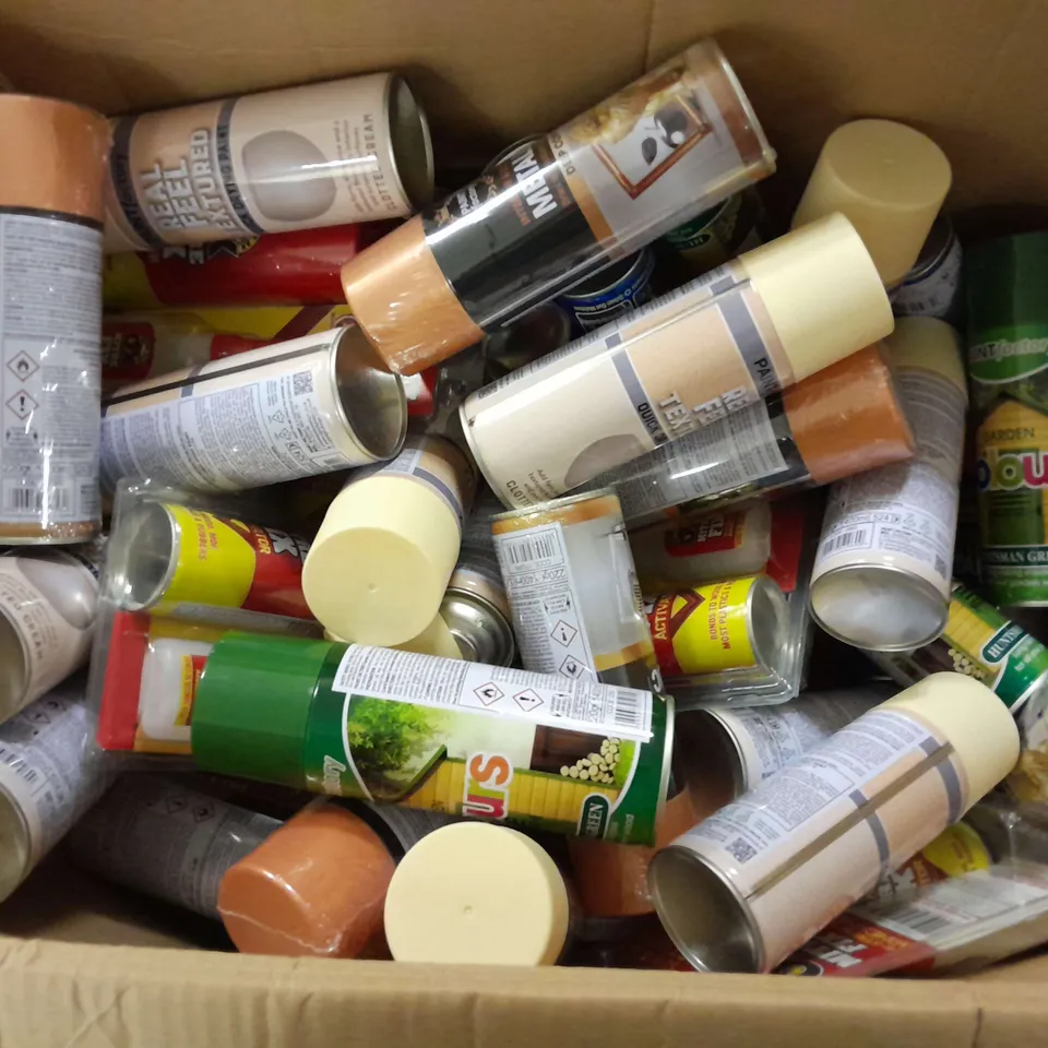 APPROXIMATELY 25 ASSORTED SPRAYS AND AEROSOLS TO INCLUDE PAINT FACTORY DEEP COPPER METALLIC PAINT, AUO EXTREME WHEEL CLEANER, RYSONS RY-40, ETC - COLLECTION ONLY