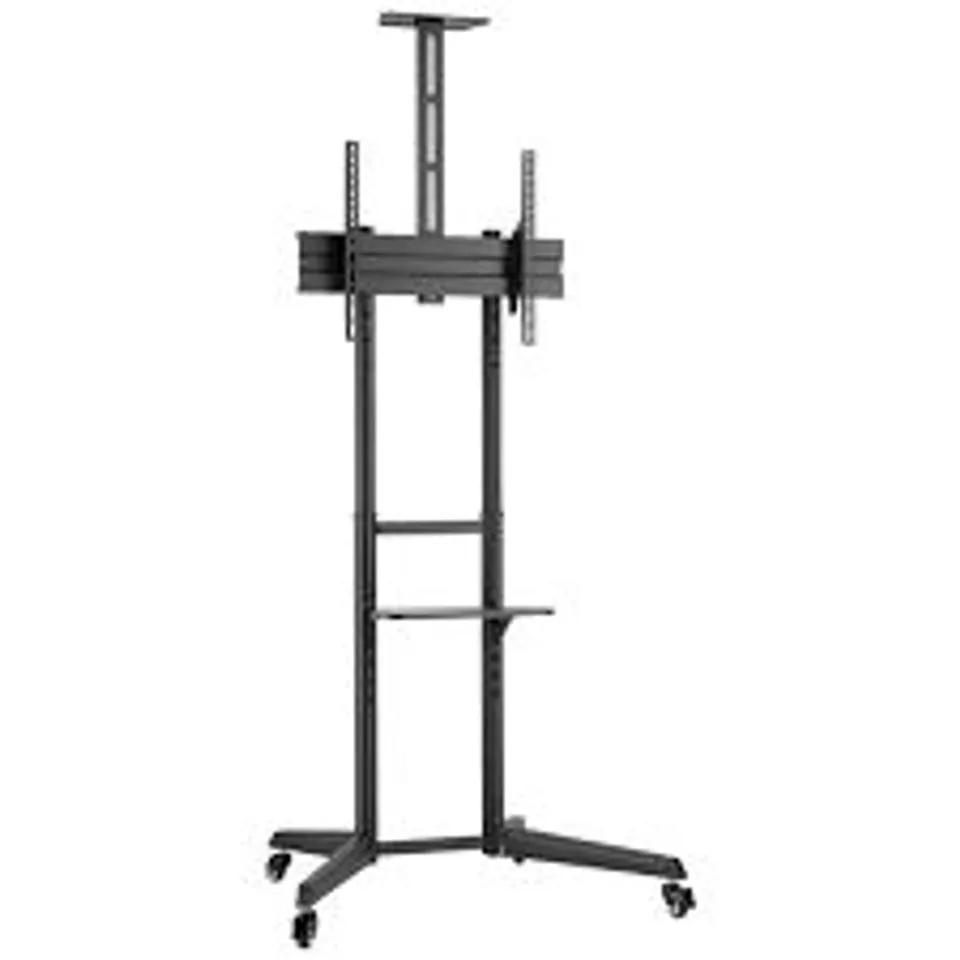 BOXED PROPERAV MOBILE TV STAND ON WHEELS UP TO 55 INCH - BLACK (1 BOX)