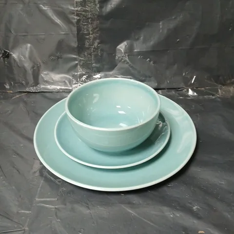 BLUE RENNES REACTIVE GLAZE 12-PIECE DINNER SET