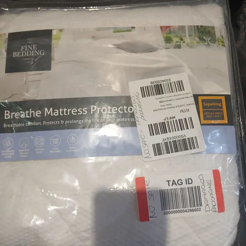 THE FINE BEDDING COMPANY BREATHE MATTRESS PROTECTOR – SUPERKING (SEALED PACKAGING)