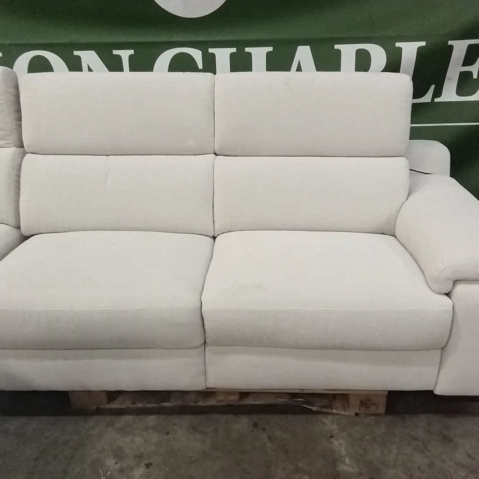 QUALITY DESIGNER ITALIAN MADE RICCARDO ELECTRIC RECLINER FABRIC CORNER SOFA - CASHMERE