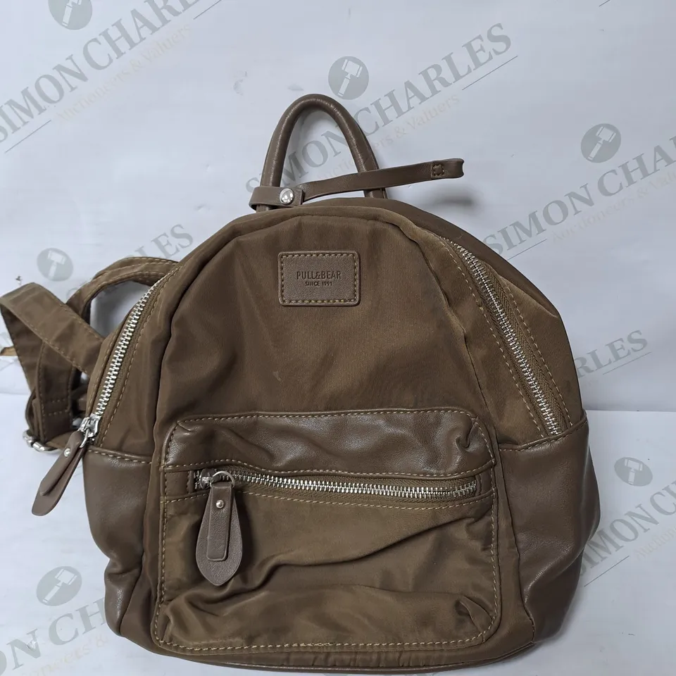 PULL & BEAR KHAKI SMALL BACKPACK 