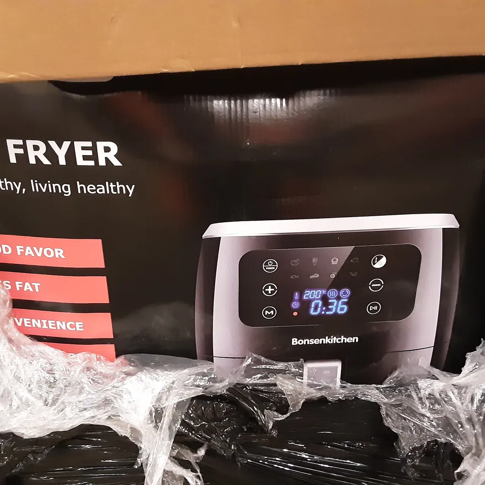 PALLET OF ASSORTED PRODUCTS INCLUDING BONSENKITCHEN AIR FRYER, STOREMIC TOILET SEAT, SINGER PROMISE SEWING MACHINE, TOPCHEF, ELECTRICAL CONNECTOR HEATER