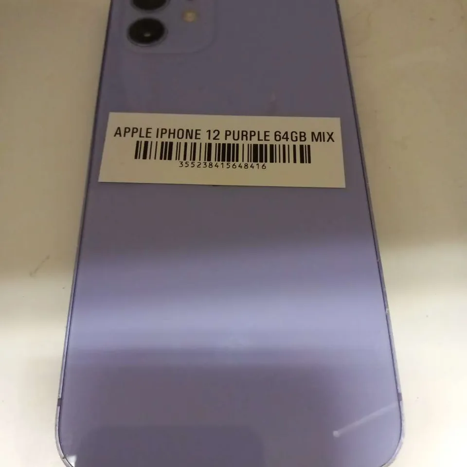 BOXED APPLE IPHONE 12 PURPLE 64GB MOBILE PHONE