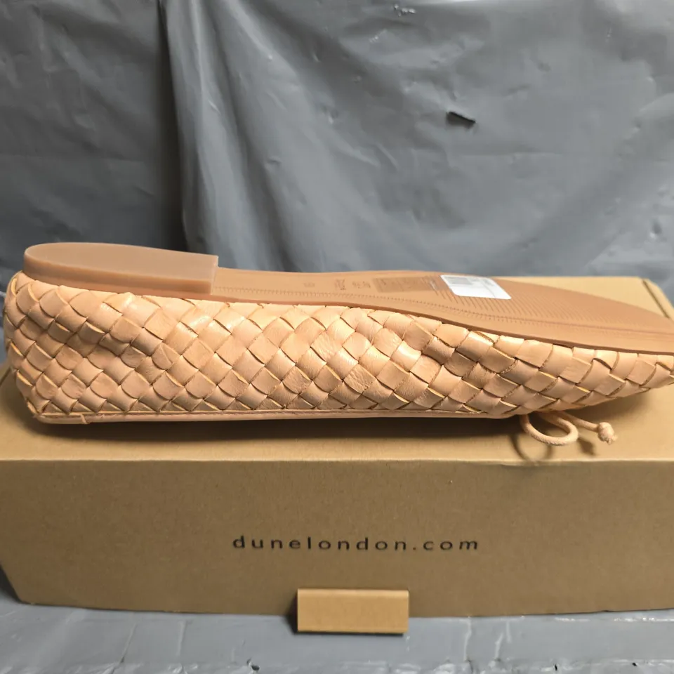 BOXED DUNE PINK LEATHER WOVEN BALLERINA - SIZE 5 
