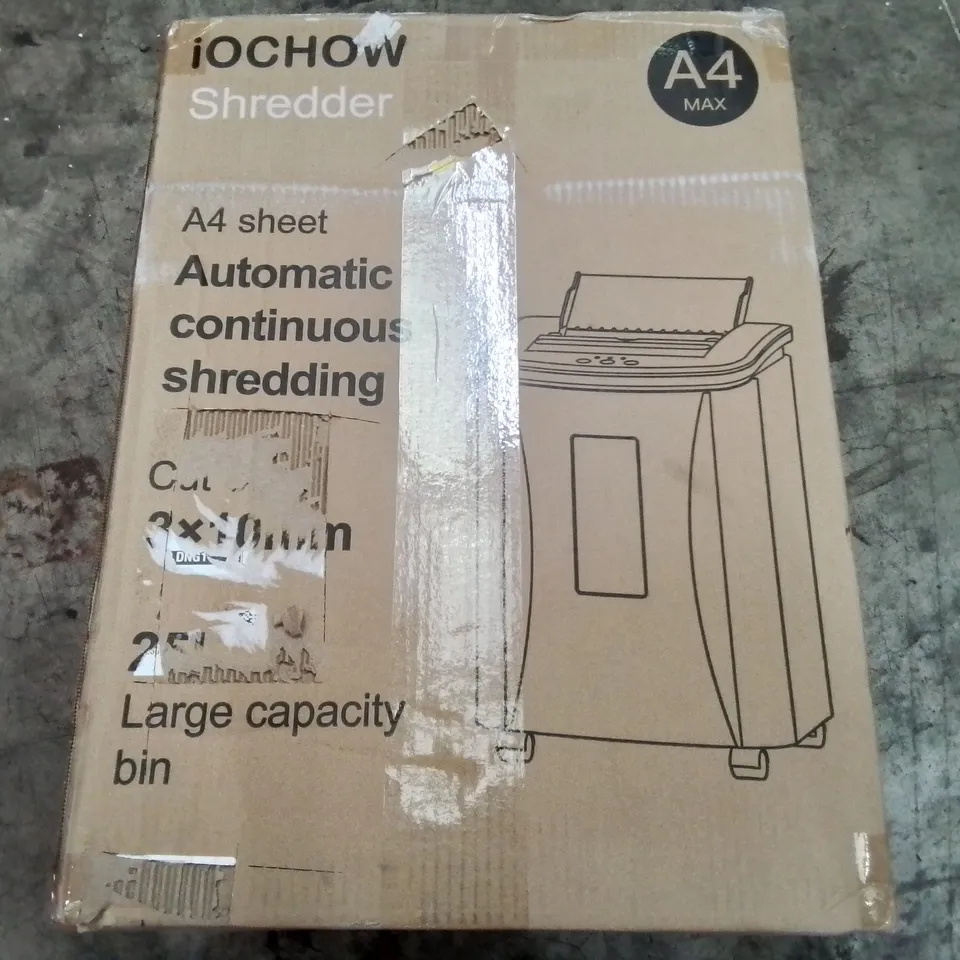 PALLET OF ASSORTED HOUSEHOLD ITEMS TO INCLUDE IOCHOW A4 SHREDDER, L9NG ARM FULL MOTION TV MOUNT AND CLOTHES DRYER