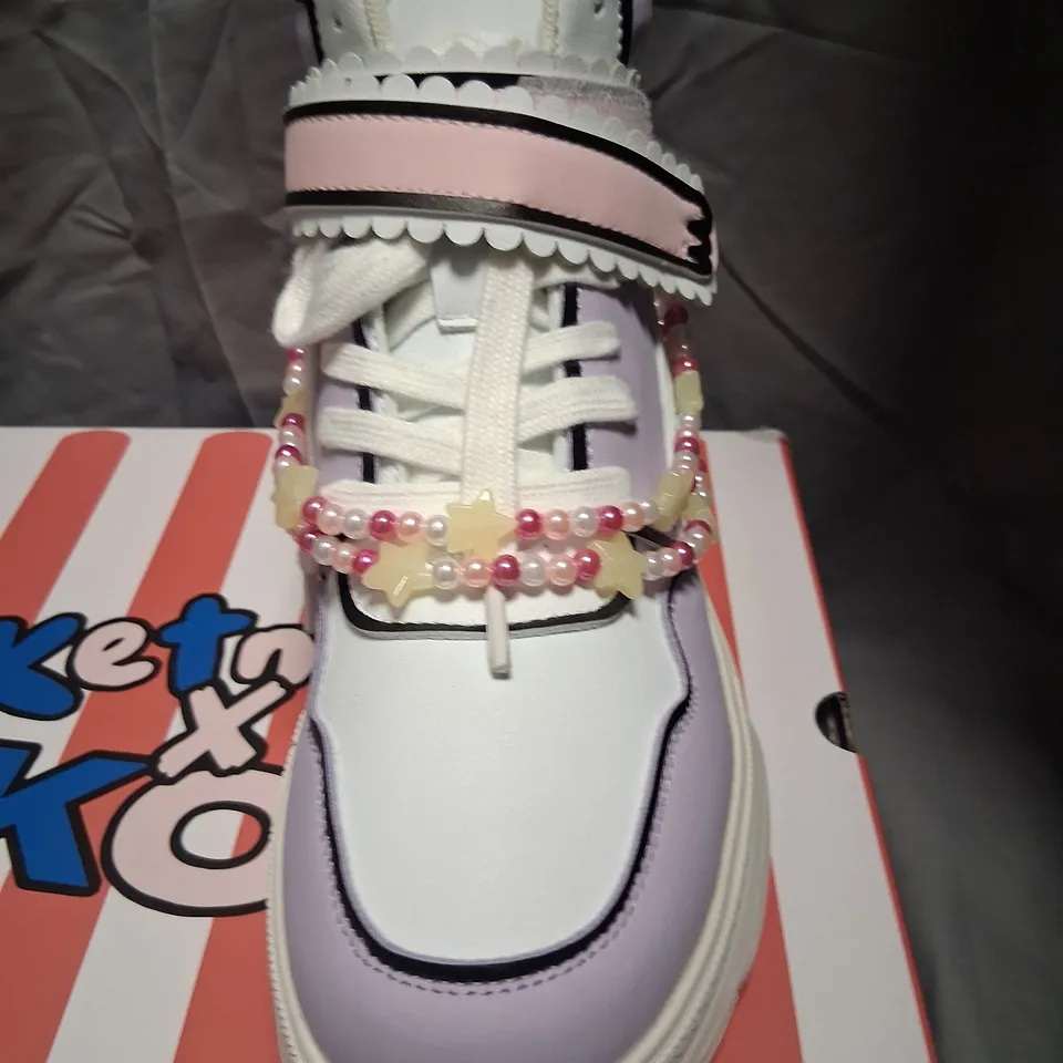 BRAND NEW BOXED KETNIPZ X KOI UR A STAR HIGH TOP TRAINERS PURPLE SIZE 8