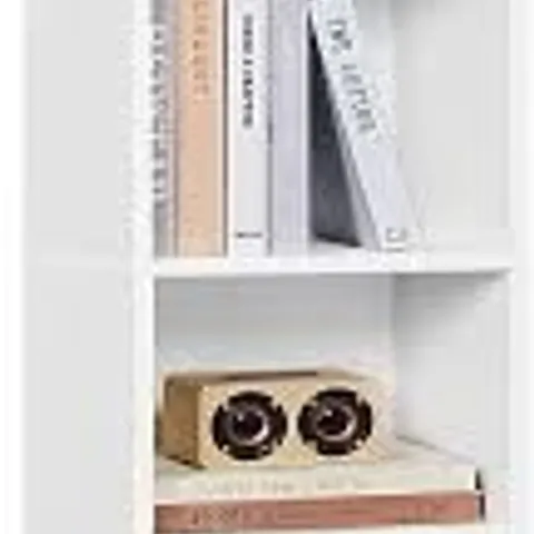 BOXED VASAGLE TALL WOODEN BOOKCASE WITH DOOR FOR LIVING ROOM AND HOME OFFICE - WHITE