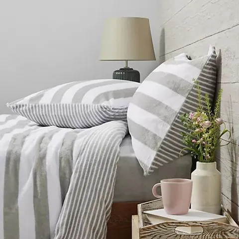 COZEE HOME SET OF 2 MIX & MATCH VELVETSOFT DUVET SETS - STRIPE - DOUBLE