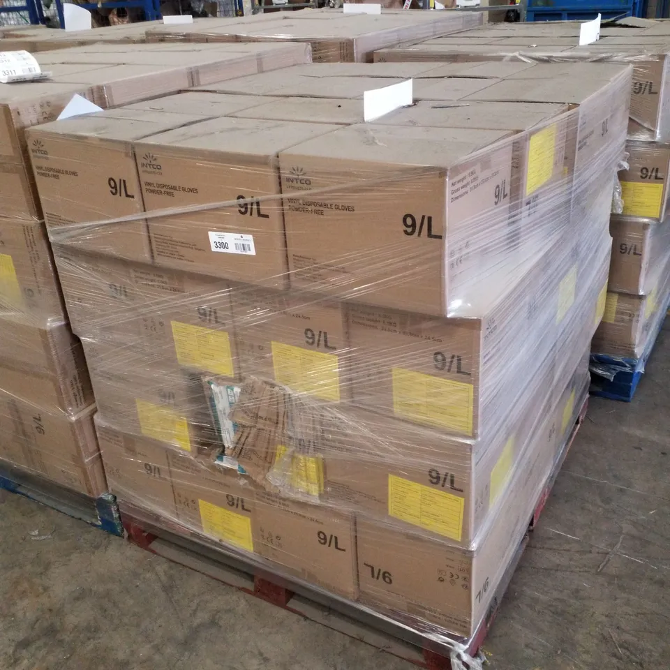PALLET CONTAINING APPROXIMATELY 560 INTCO VINYL GLOVES 100PK LARGE