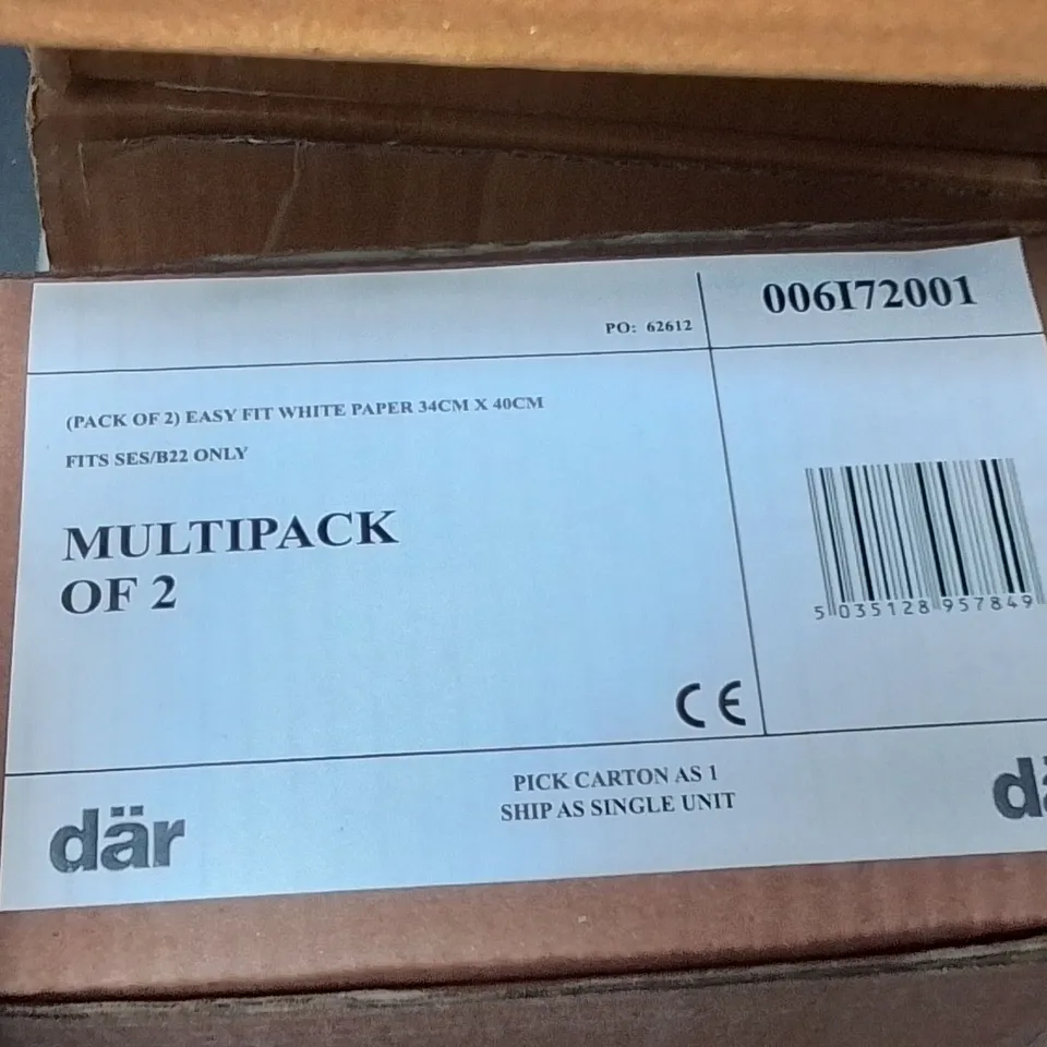 LOT OF APPROXIMATELY 16 ASSORTED LIGHTING ITEMS TO INCLUDE DAR WALL LIGHT,EASY FIT WHITE SHADES AND YIFAT PENDANTS IN DARK BLUE