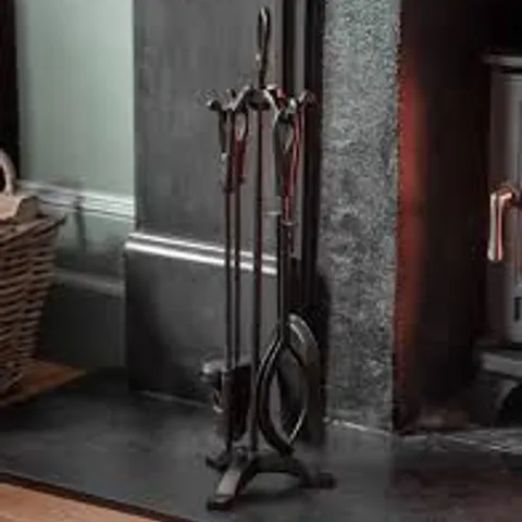 BOXED LATTON FIRESIDE TOOL SET LARGE BLACK