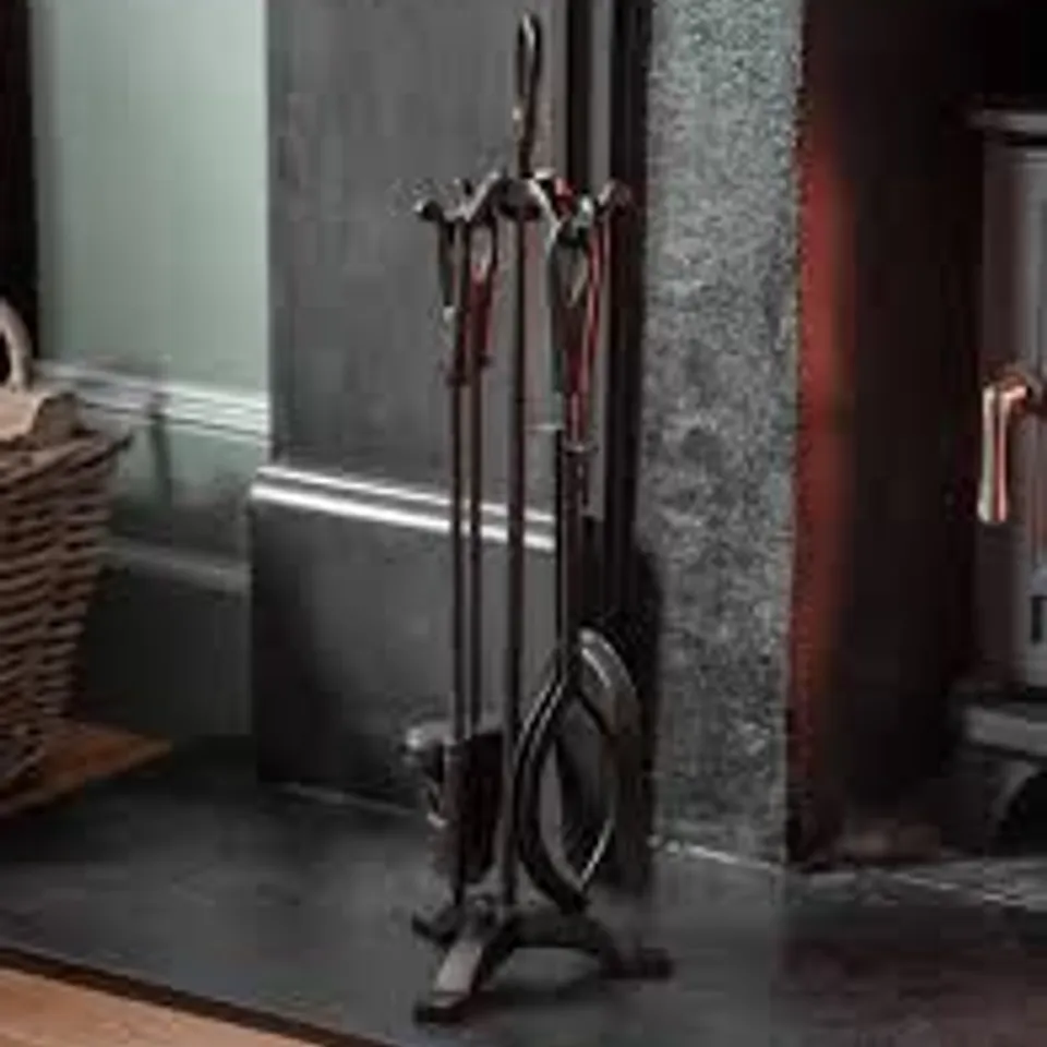 BOXED LATTON FIRESIDE TOOL SET LARGE BLACK