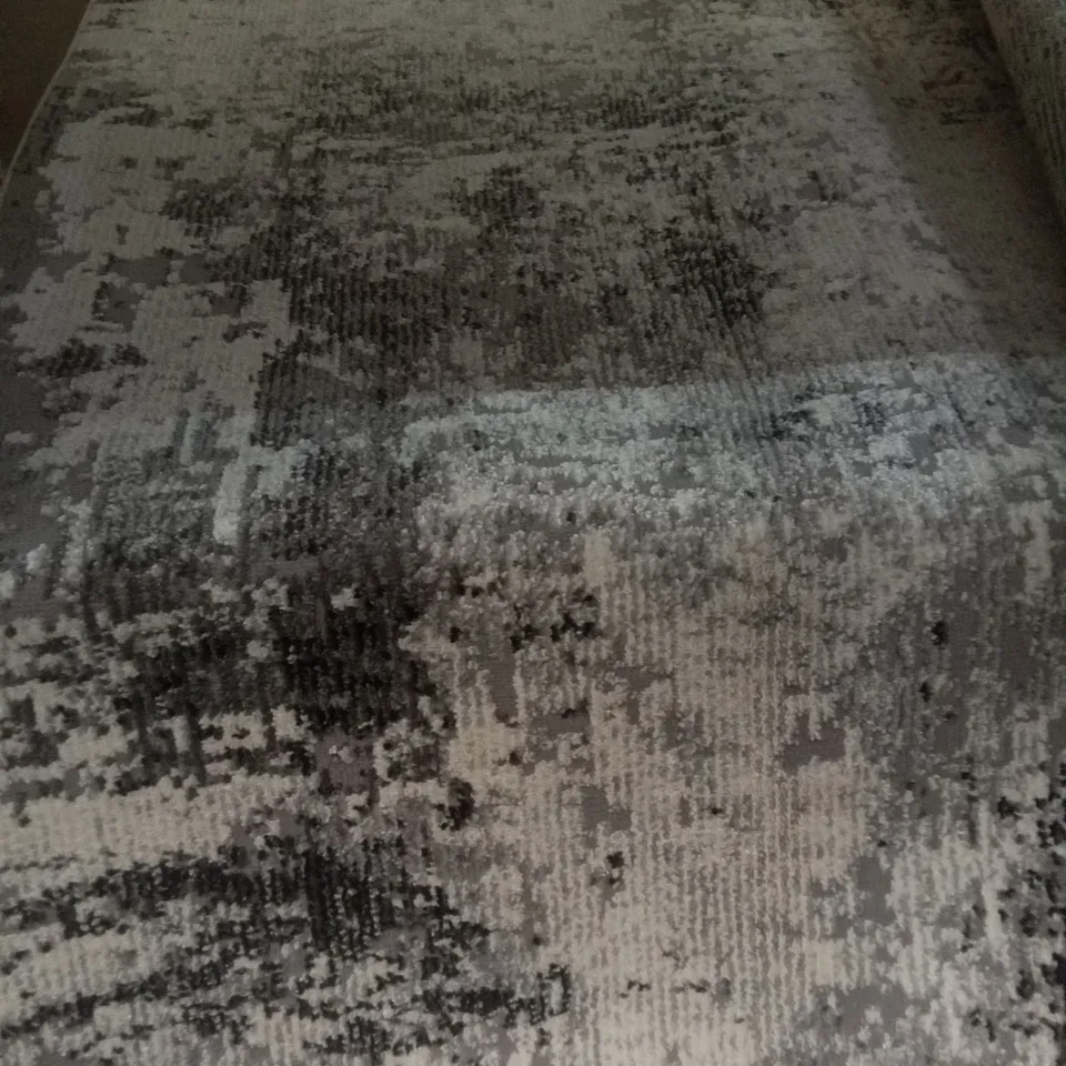 EDGEWORTH MACHINE WOVEN GREY/IVORY RUG 170CMX120CM