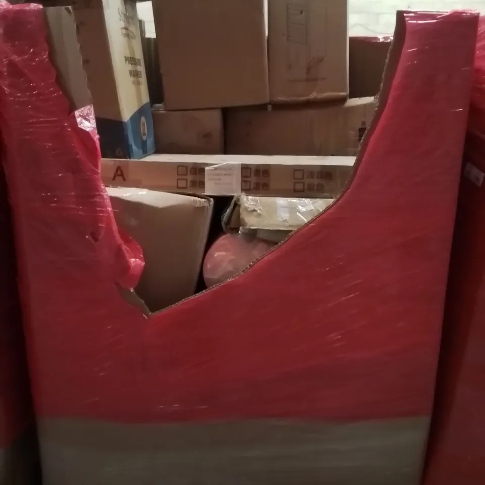 PALLET CONTAINING VARIOUS ASSORTED BOXED HOUSEHOLD ITEMS TO INCLUDE: AIR COOLERS, PRESSURE WASHER, KITCHEN ORGANISER, LARGE SAFE AND LOTS MORE UNMARKED BOXED ITEMS 