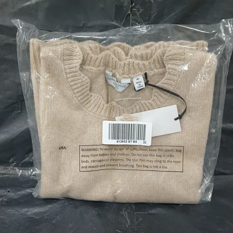 SEALED DANNII MINOGUE PETITES KNITTED SCALLOP EDGE VEST IN BEIGE - MP