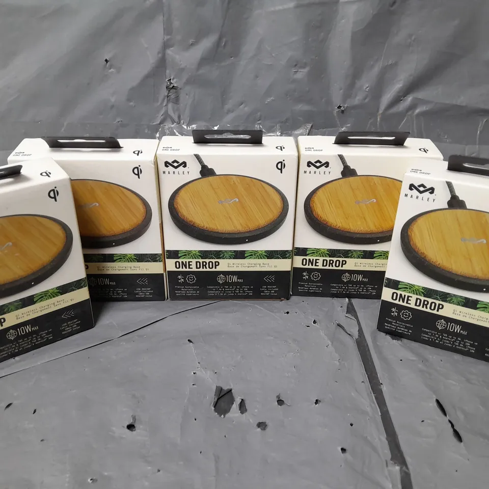 5 BOXED MARLEY ONE DROP QI WIRELESS CHARGING BASES