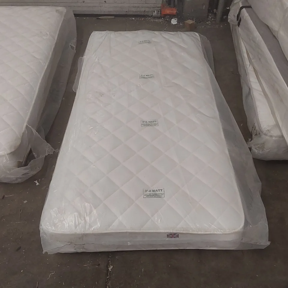 QUALITY BAGGED SINGLE 90cm AIRSPRUNG LUXURY QUILTED MEDIUM MATTRESS
