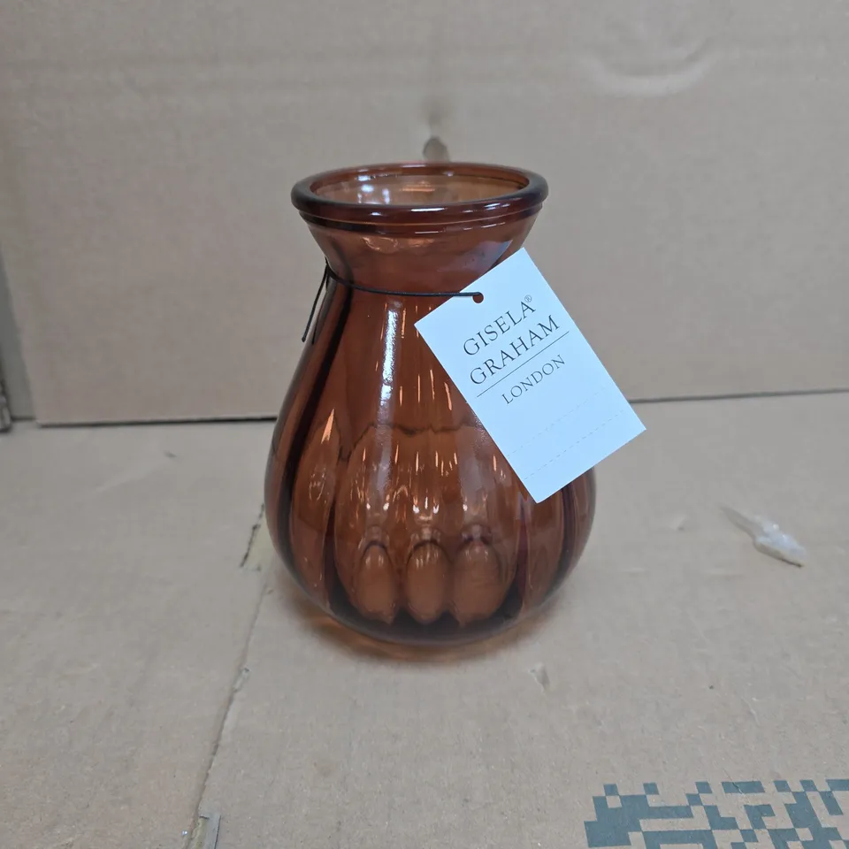 GISELA GRAHAM - BOX OF 6 DUSKY PINK POSY GLASS VASES 