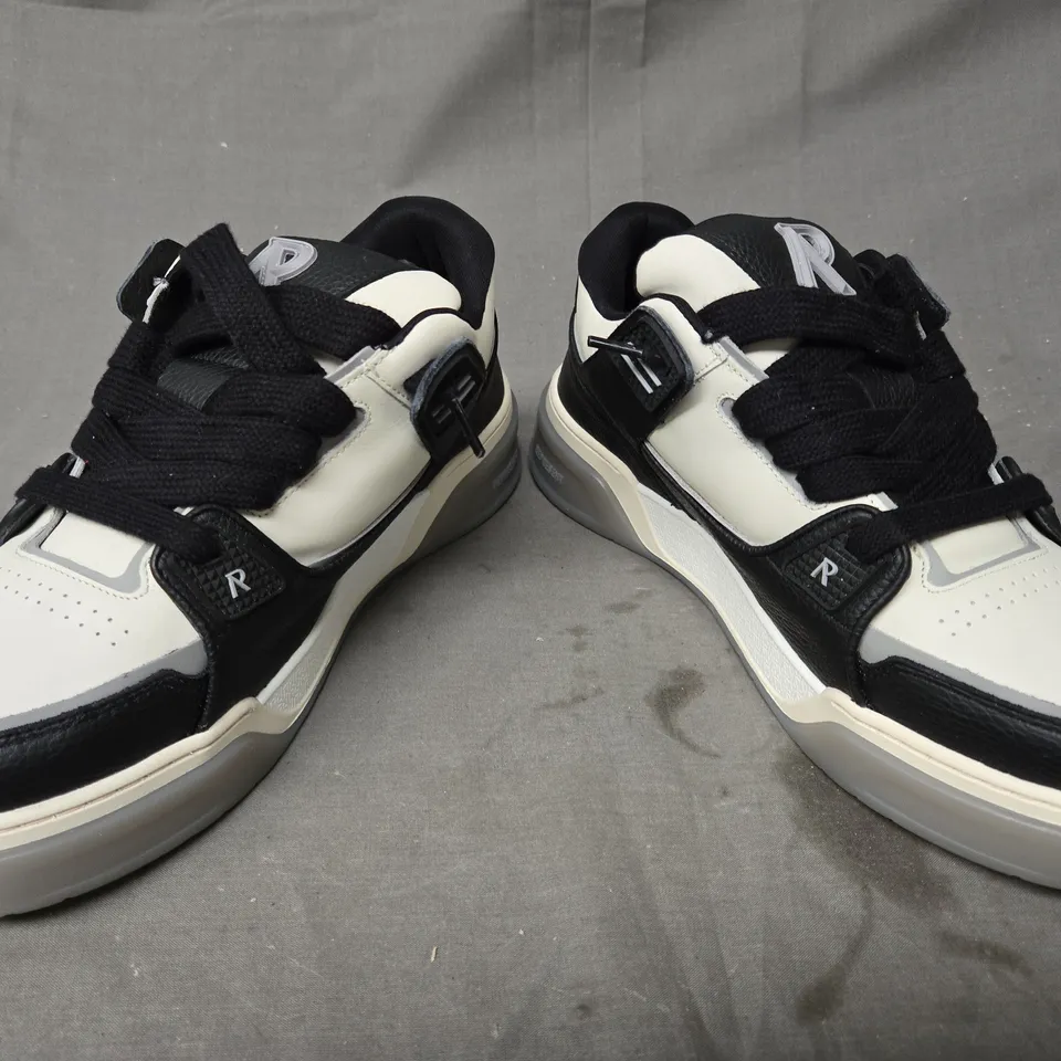 BOXED PAIR OF REPRESENT SHOES IN BLACK/CREAM UK SIZE 11.5