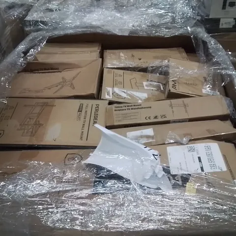 PALLET CONTAINING A LARGE QUANTITY OF TV WALL MOUNT BRACKETS