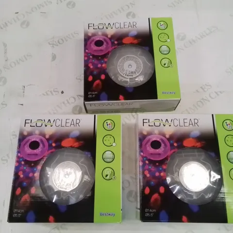 3 BRAND NEW BESTWAY FLOWCLEAR LED FLOATING POOL LIGHTS