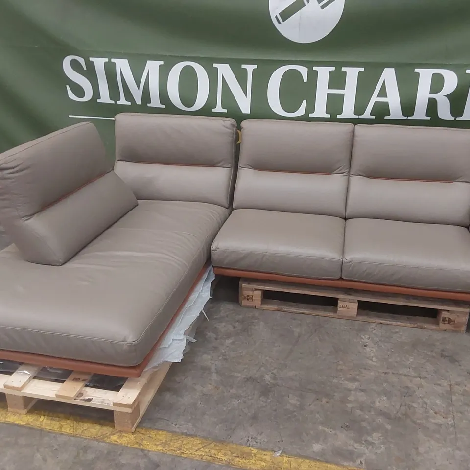 QUALITY DESIGNER ITALIAN MADE FENG LEATHER CORNER CHAISE SOFA 
