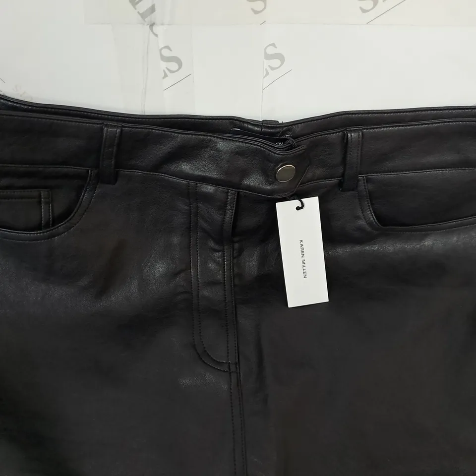 KAREN MILLEN FAUX LEATHER PENCIL MAXI SKIRT - 14