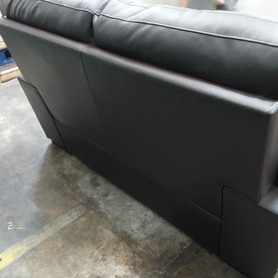 DESIGNER TWO SEATER SOFA BROWN LEATHER 