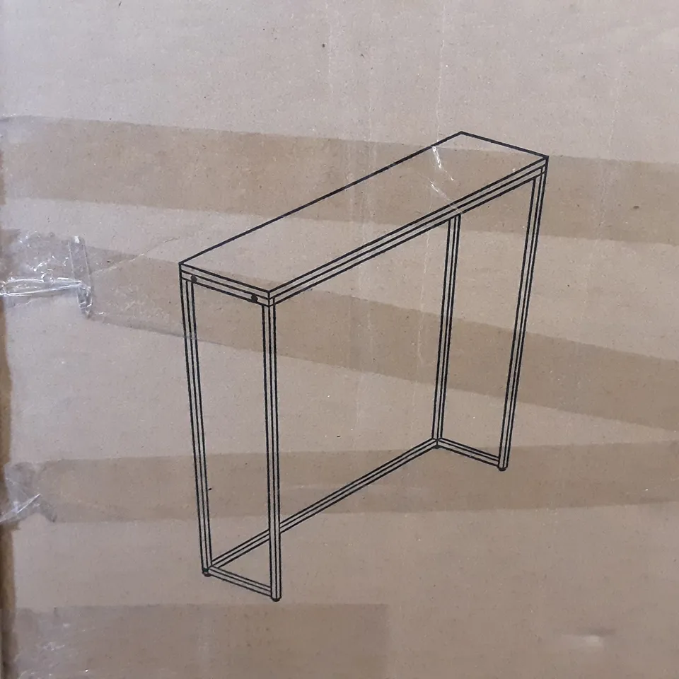 BOXED TRENT CONSOLE TABLE IN LIGHT MANGO WOOD H84 X W100 X D24CM