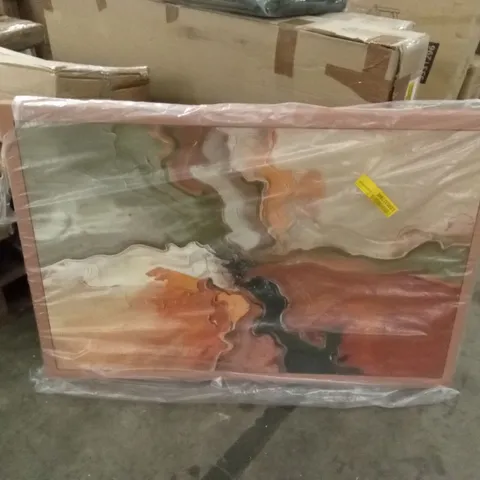 BAGGED ABSTRACT ART PIECE ON CANVAS