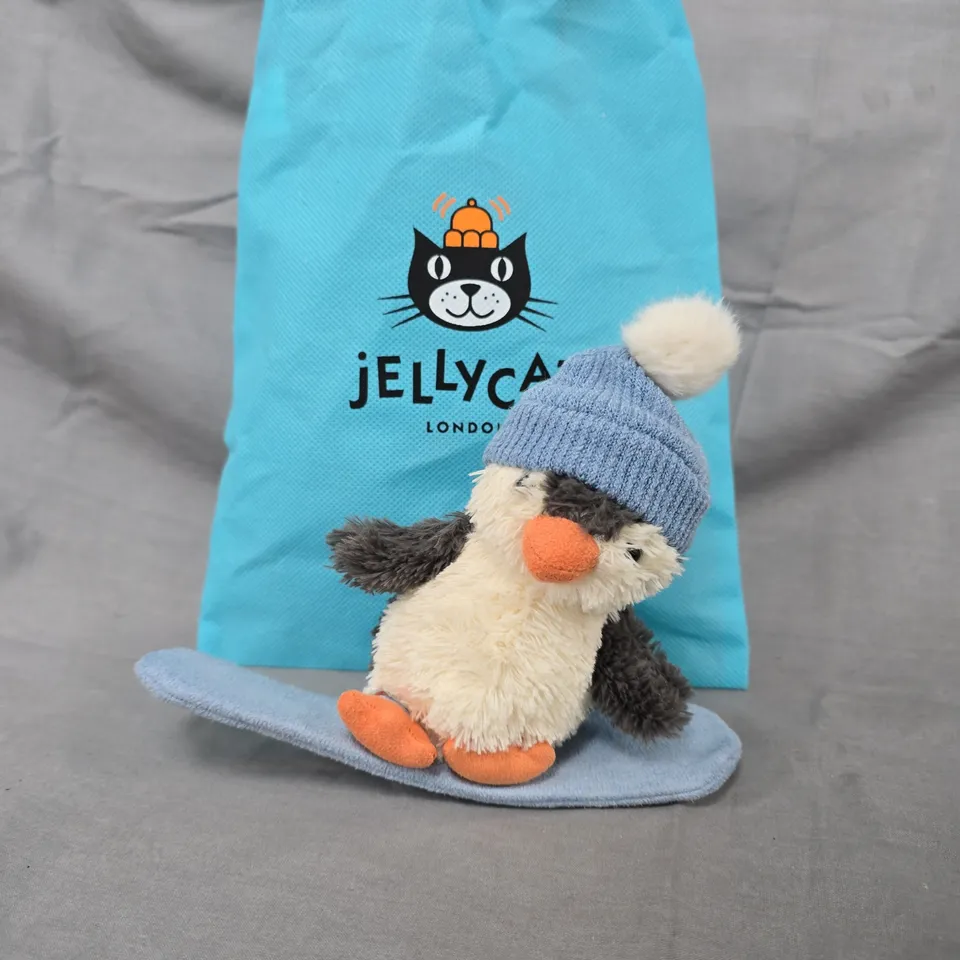 JELLYCAT PENGUIN PLUSH WITH BLUE KNIT HAT