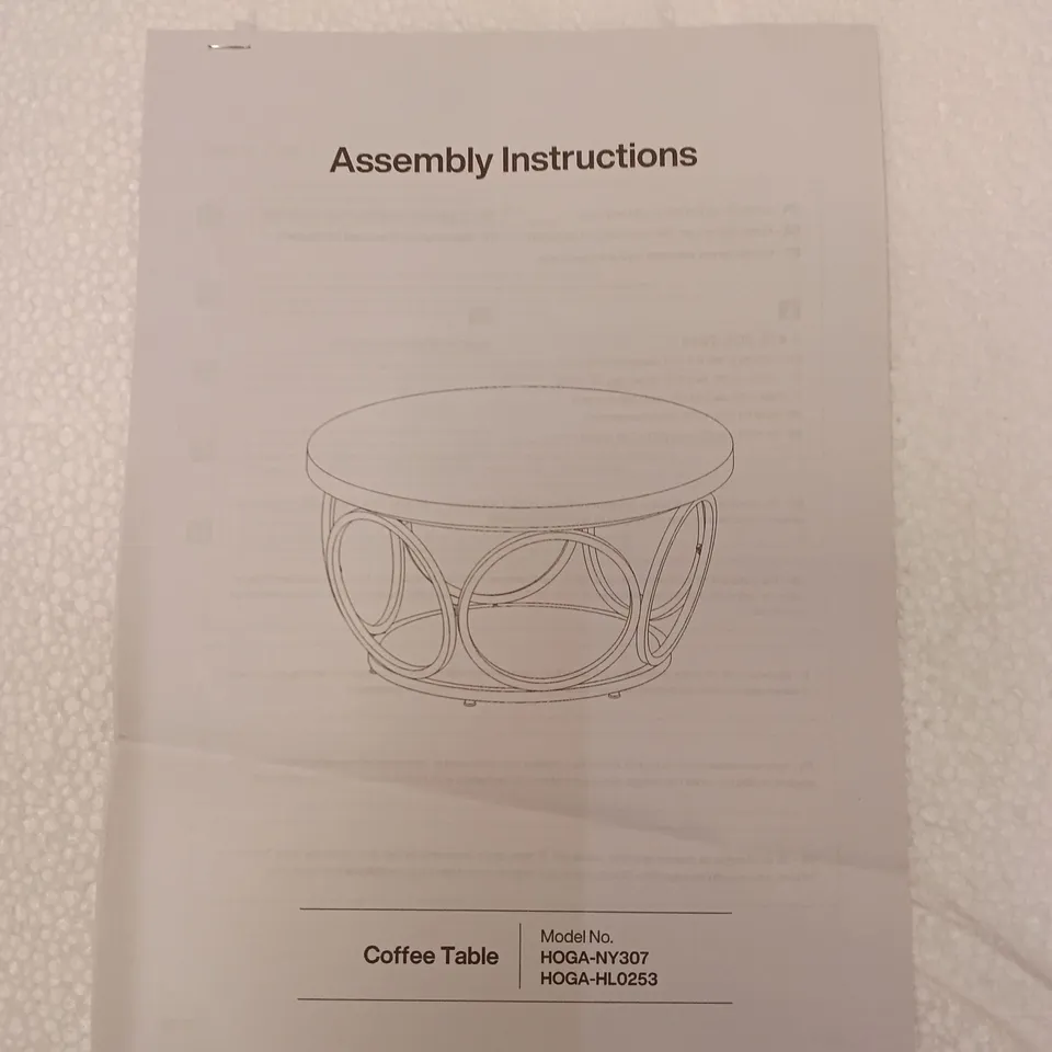 BOXED COFFEE TABLE - BLACK/WOOD (1 BOX)