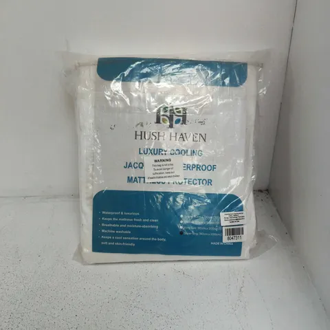 BAGGED HUSH HAVEN LUXURY COOLING JACQUARD WATERPROOF MATTRESS PROTECTOR - SUPER KING