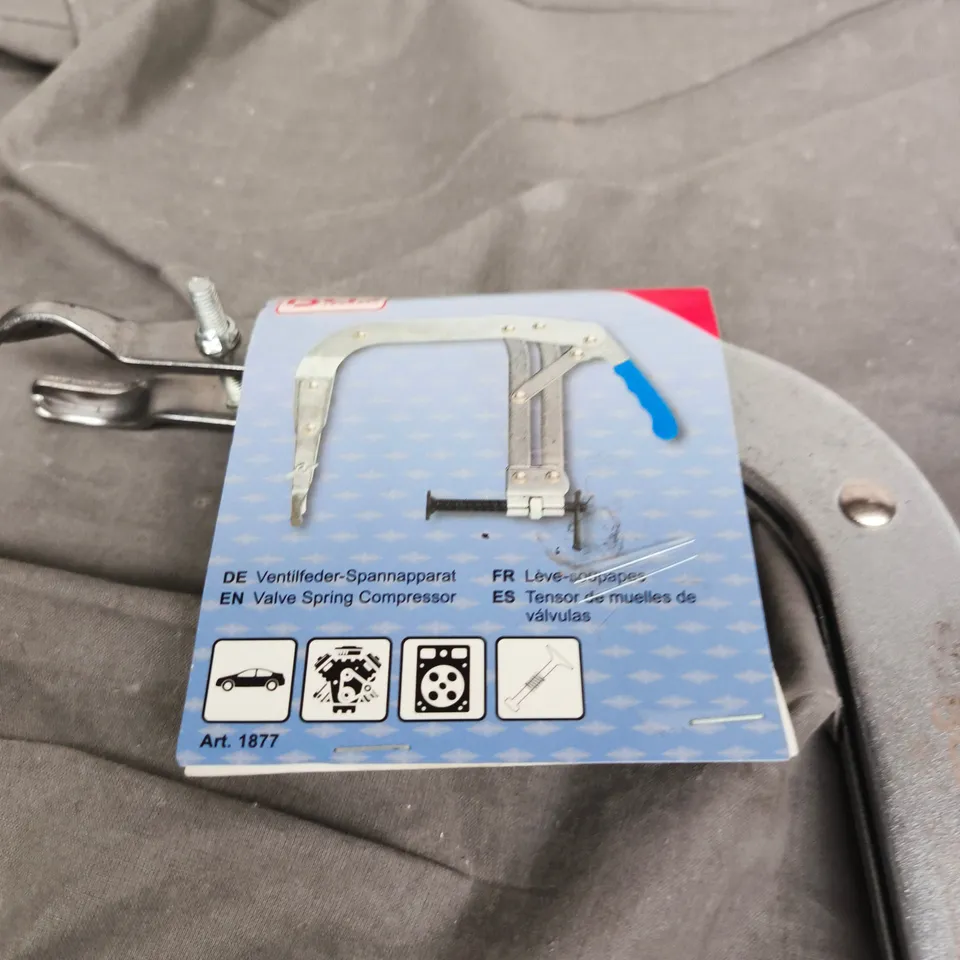 VALVE SPRING COMPRESSOR – ART. 1877, METAL TOOL WITH BLUE HANDLE (CARDED)