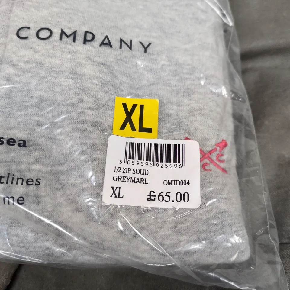 CREW CLOTHING COMPANY 1/2 ZIP GREY/MARL TOP XL BAGGED WITH TAGS