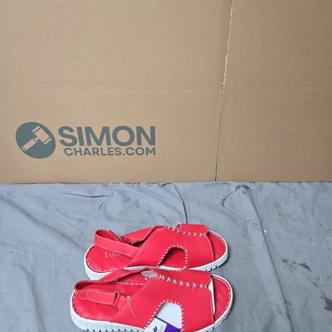 LOTUS WOMEN'S RED LEATHER SANDALS – UK 7 (EU 40)