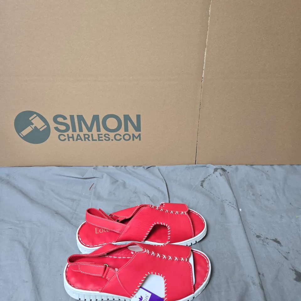 LOTUS WOMEN'S RED LEATHER SANDALS – UK 7 (EU 40)