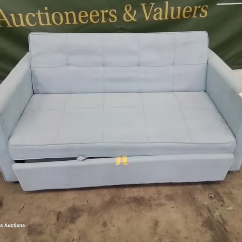 DESIGNER CLIC CLAC SOFA BED BABY BLUE PLUSH FABRIC