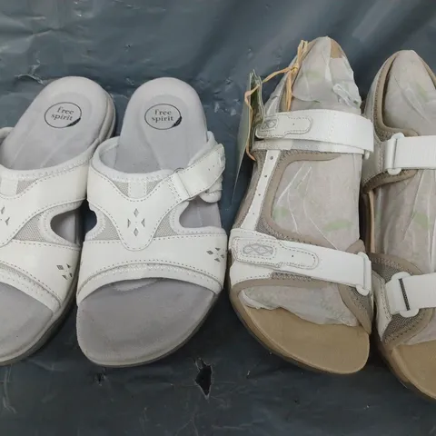 BOX OF APPROXIMATELY 10 ASSORTED PAIRS OF SHOES IN VARIOUS STYLES, SIZES, AND COLOURS