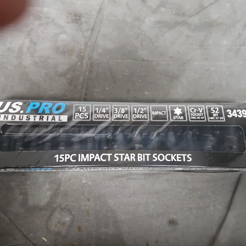 US PRO Industrial 15pc Impact Star Bit Sockets Set