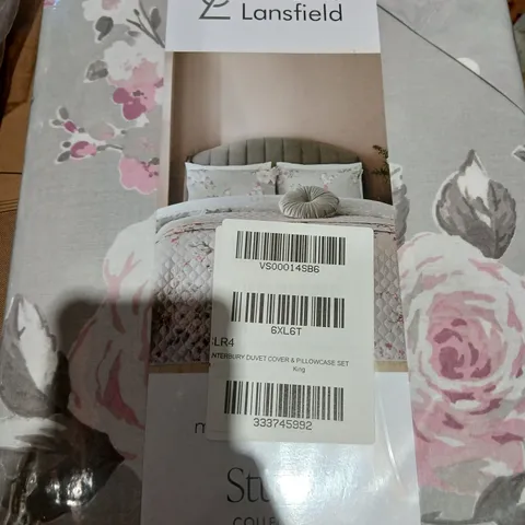 CATHERINE LANSFIELD STUDIO COLLECTION CANTERBURY DUVET COVER AND PILLOW CASE SET KING SIZE