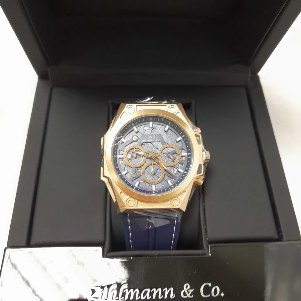 ZIHLMANN & CO CHRONOGRAPH STYLE RUBBER STRAP WATCH