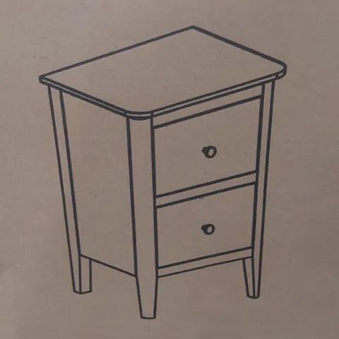 BOXED DOVER WHITE CHEST OF 2 DRAWERS
