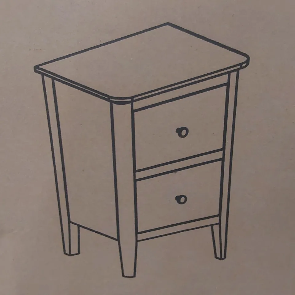 BOXED DOVER WHITE CHEST OF 2 DRAWERS